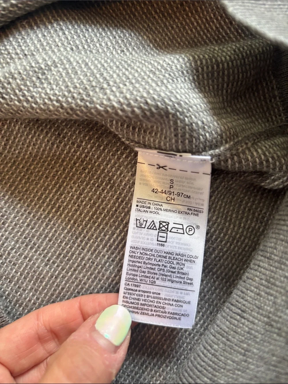 Banana Republic Mens Small Merino Birdseye Sweater Grey Italian Yarn Baruffa
